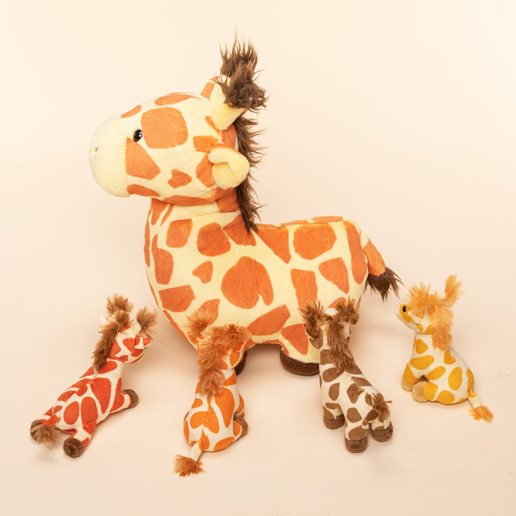 Giraffe Family with 4 Babies Plush Playset Animals Stuffed Gift Set