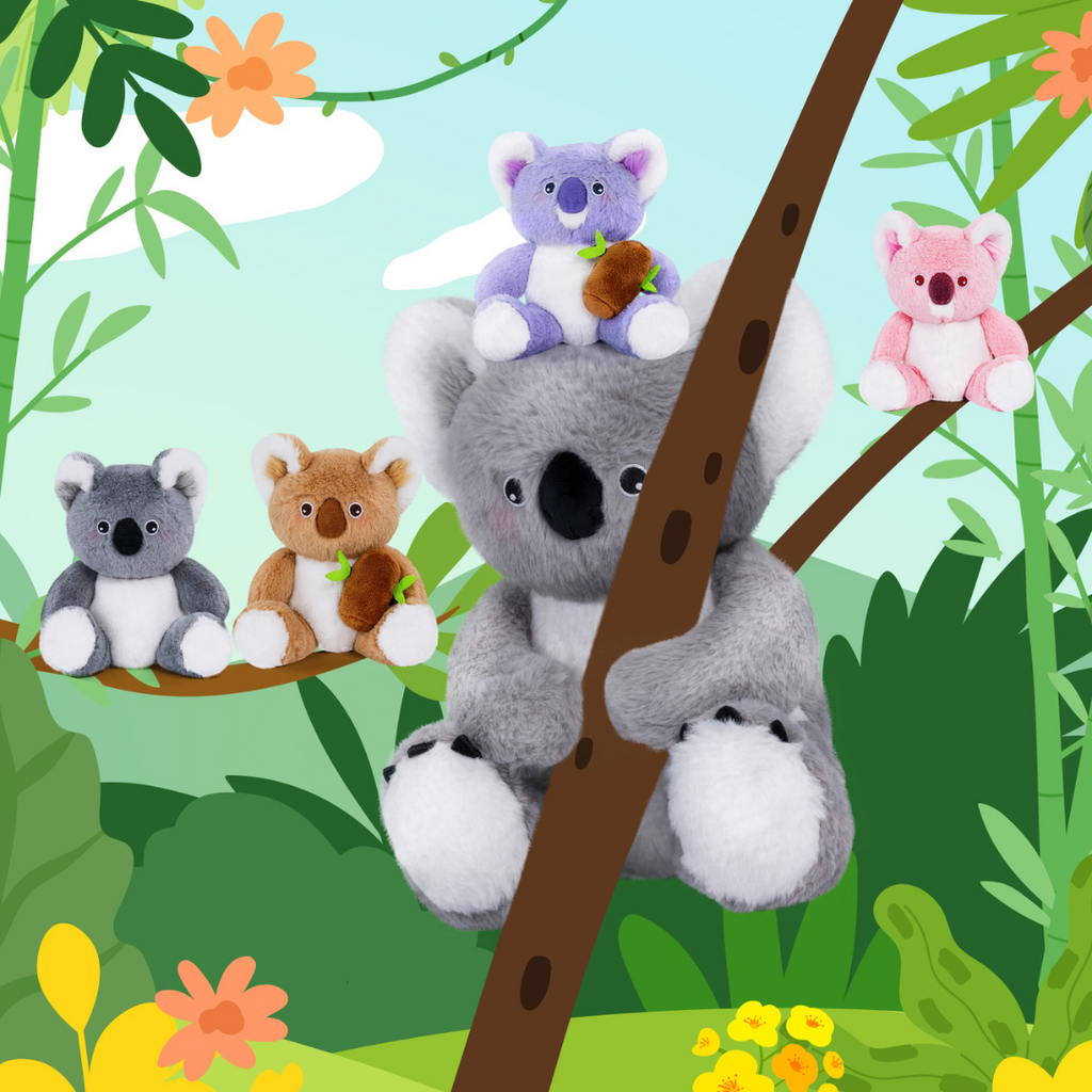 iFrodoll Koala Family with 4 Babies Plush Playset Animals Stuffed Gift Set for Toddler