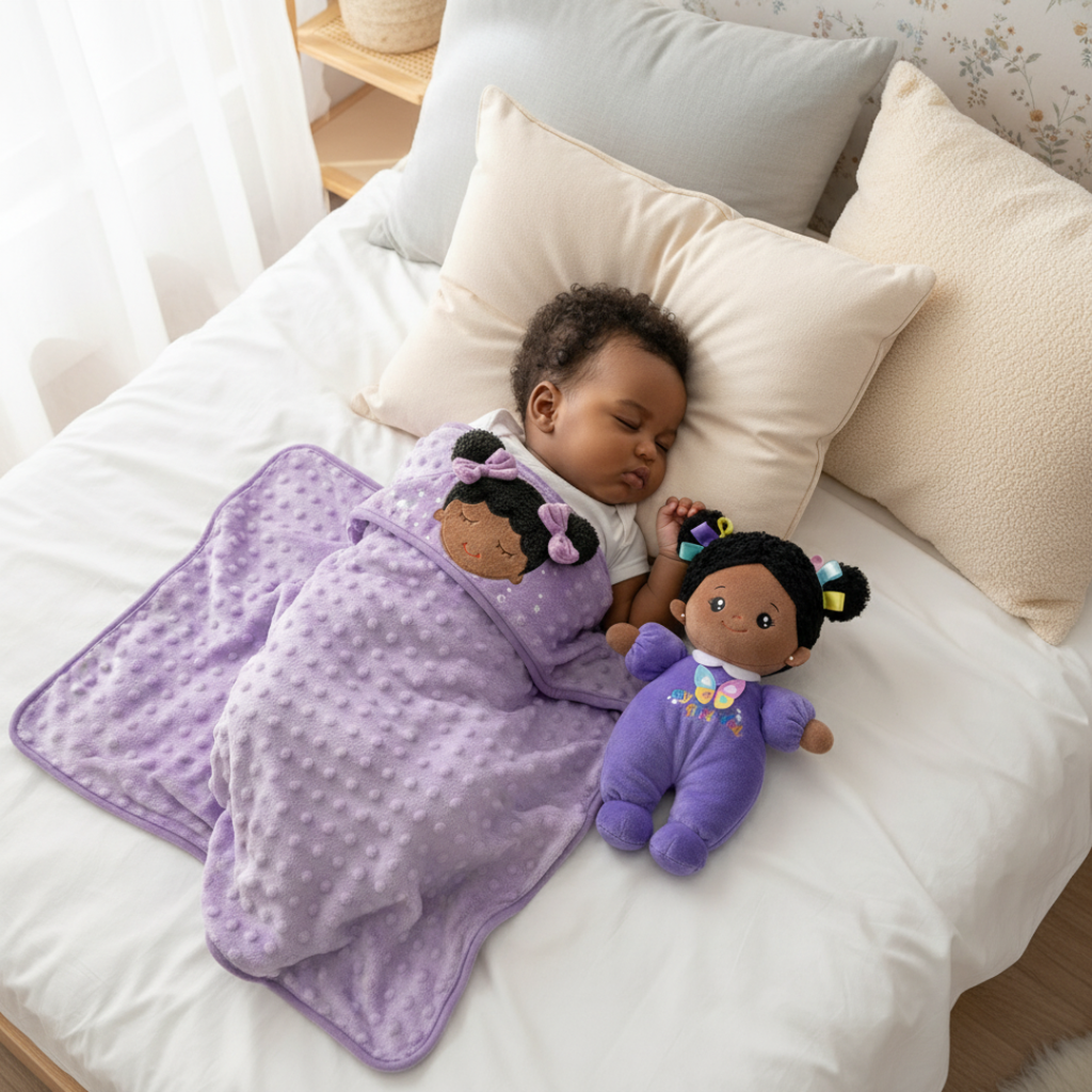 iFrodoll Personalized Doll & Baby Blanket (30"/40"/47") Gift Set