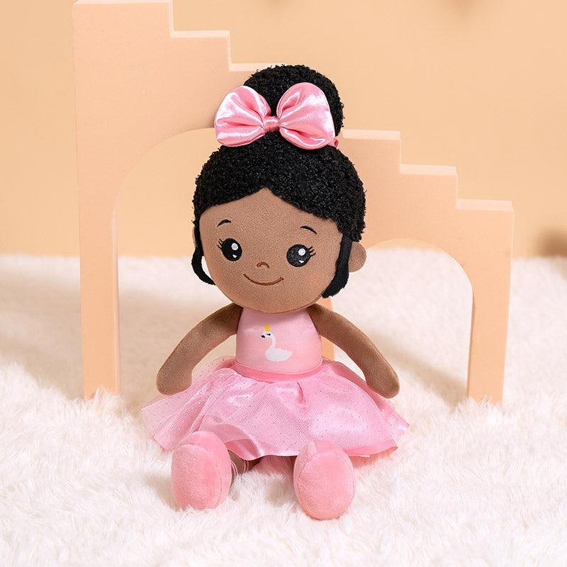 iFrodoll Personalized Deep Skin Tone Plush Doll 07 Ballerina Nevaeh