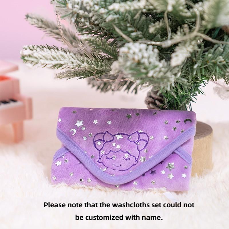 Baby Deserves the Best Ultra-soft and Skin-friendly Personalized Doll, Blanket, Rattles and Washcloths Gift Set