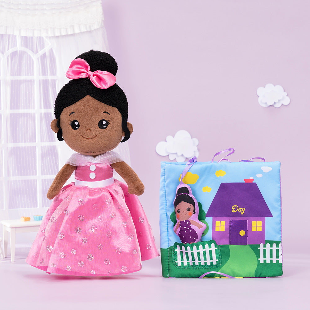 Black First Safe Rag Fabric Custom Pink Princess Doll Baby Girl Gifts For  Newborn Girls – Ifrodoll