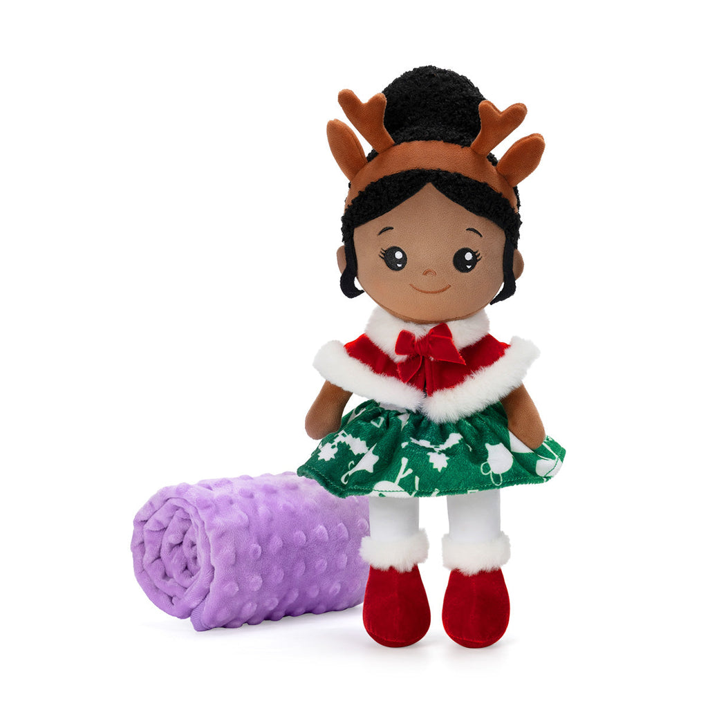 iFrodoll Personalized Doll & Baby Blanket (30"/40"/47") Gift Set