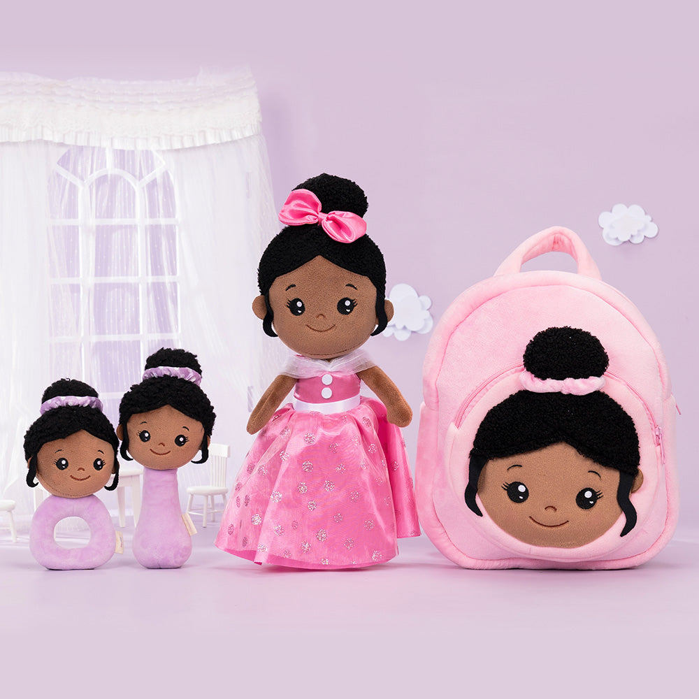 Black First Safe Rag Fabric Custom Pink Princess Doll Baby Girl