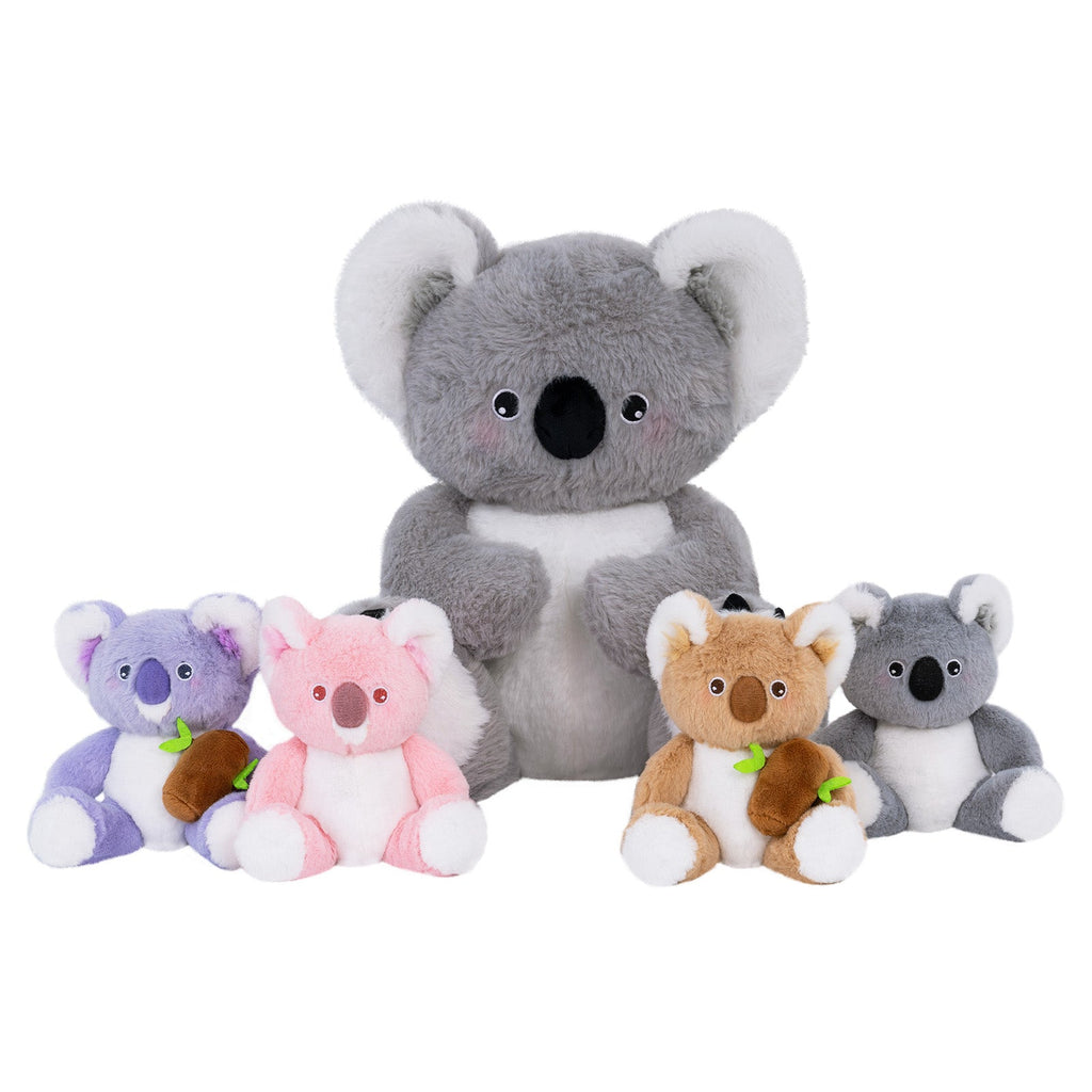 iFrodoll Koala Family with 4 Babies Plush Playset Animals Stuffed Gift Set for Toddler