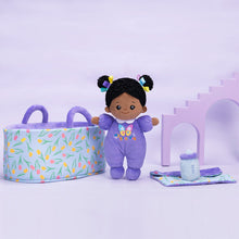 Load image into Gallery viewer, iFrodoll Personalized Deep Skin Tone Baby First Doll Purple Butterfly Girl Doll &amp; Gift Set