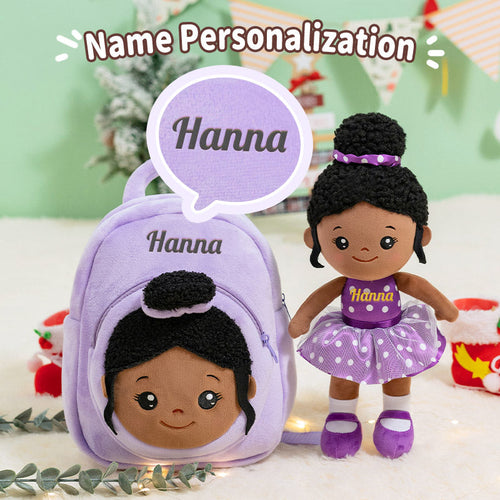 iFrodoll Personalized Deep Skin Tone Plush Doll & Backpack Gift Set 05
