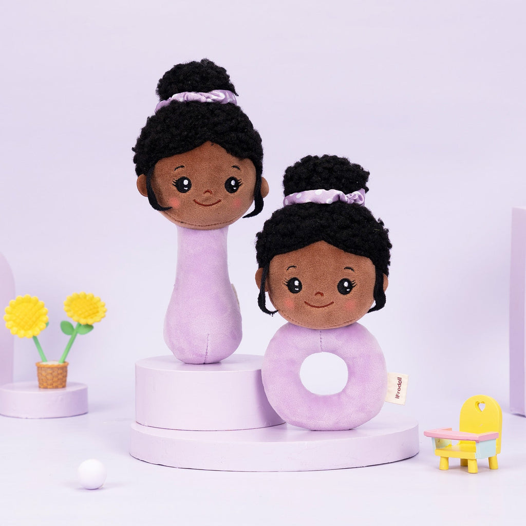 Baby Deserves the Best Ultra-soft and Skin-friendly Personalized Doll, Blanket, Rattles and Washcloths Gift Set