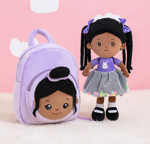 iFrodoll Personalized Deep Skin Tone Plush Doll & Backpack Gift Set 08