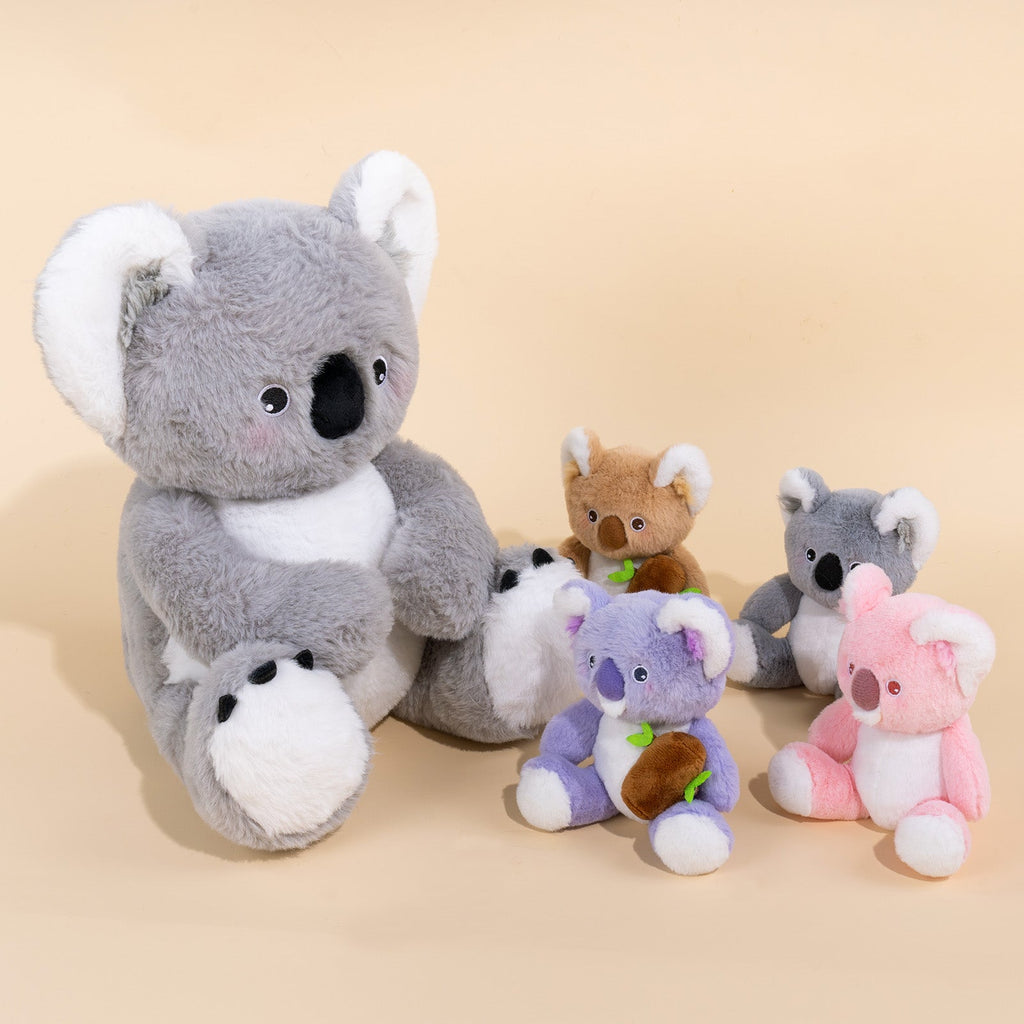 iFrodoll Koala Family with 4 Babies Plush Playset Animals Stuffed Gift Set for Toddler