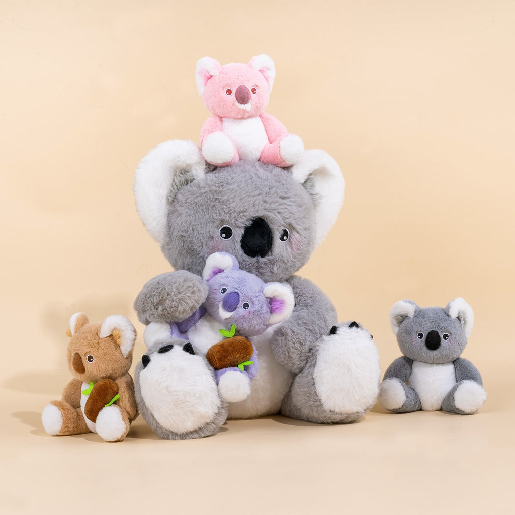 iFrodoll Koala Family with 4 Babies Plush Playset Animals Stuffed Gift Set for Toddler