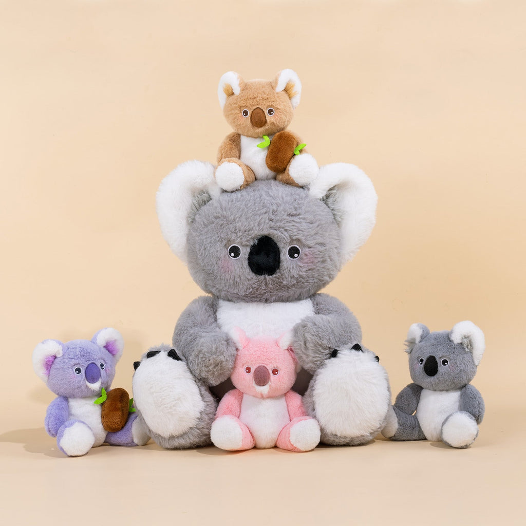 iFrodoll Koala Family with 4 Babies Plush Playset Animals Stuffed Gift Set for Toddler