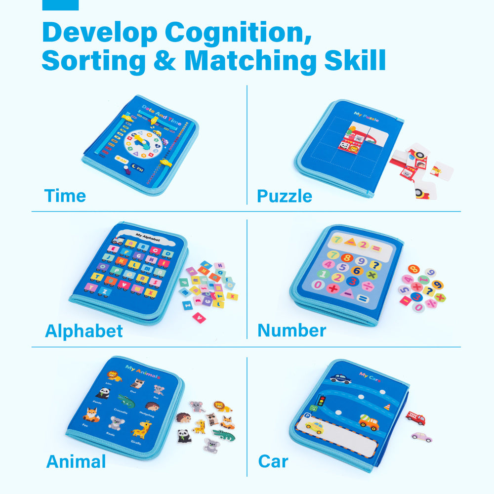 iFrodoll Personalized Car Toddler Busy Board Plush Montessori Toy