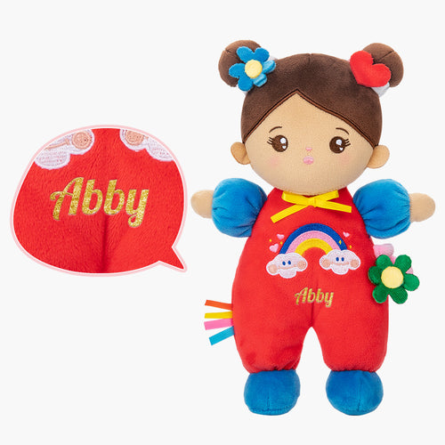iFrodoll Personalized Brown Skin Tone Mini Plush Baby Girl Doll