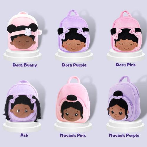 iFrodoll Personalized Deep Skin Tone Plush Backpack for Kids