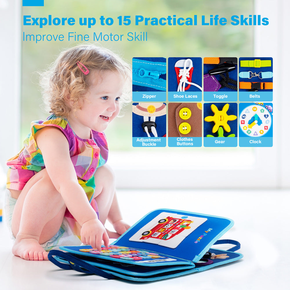 iFrodoll Personalized Car Toddler Busy Board Plush Montessori Toy