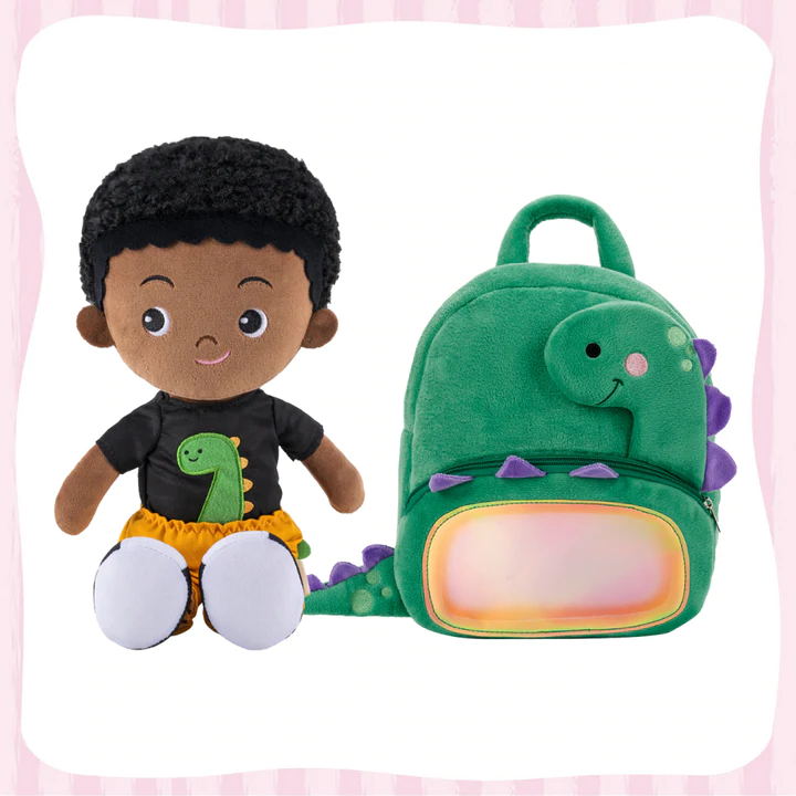 iFrodoll Personalized Animal Green Dinosaur Plush Backpack
