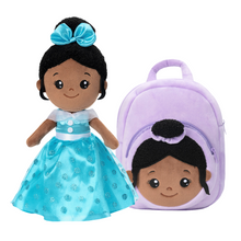 Load image into Gallery viewer, iFrodoll Personalized Deep Skin Tone Plush Doll &amp; Backpack Giftset (Buy 2 Get 15% Off Code VIPONLY)