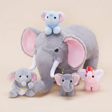 Load image into Gallery viewer, Elephant Family Plush Toy Set with 4 Pieces Baby Gift Set