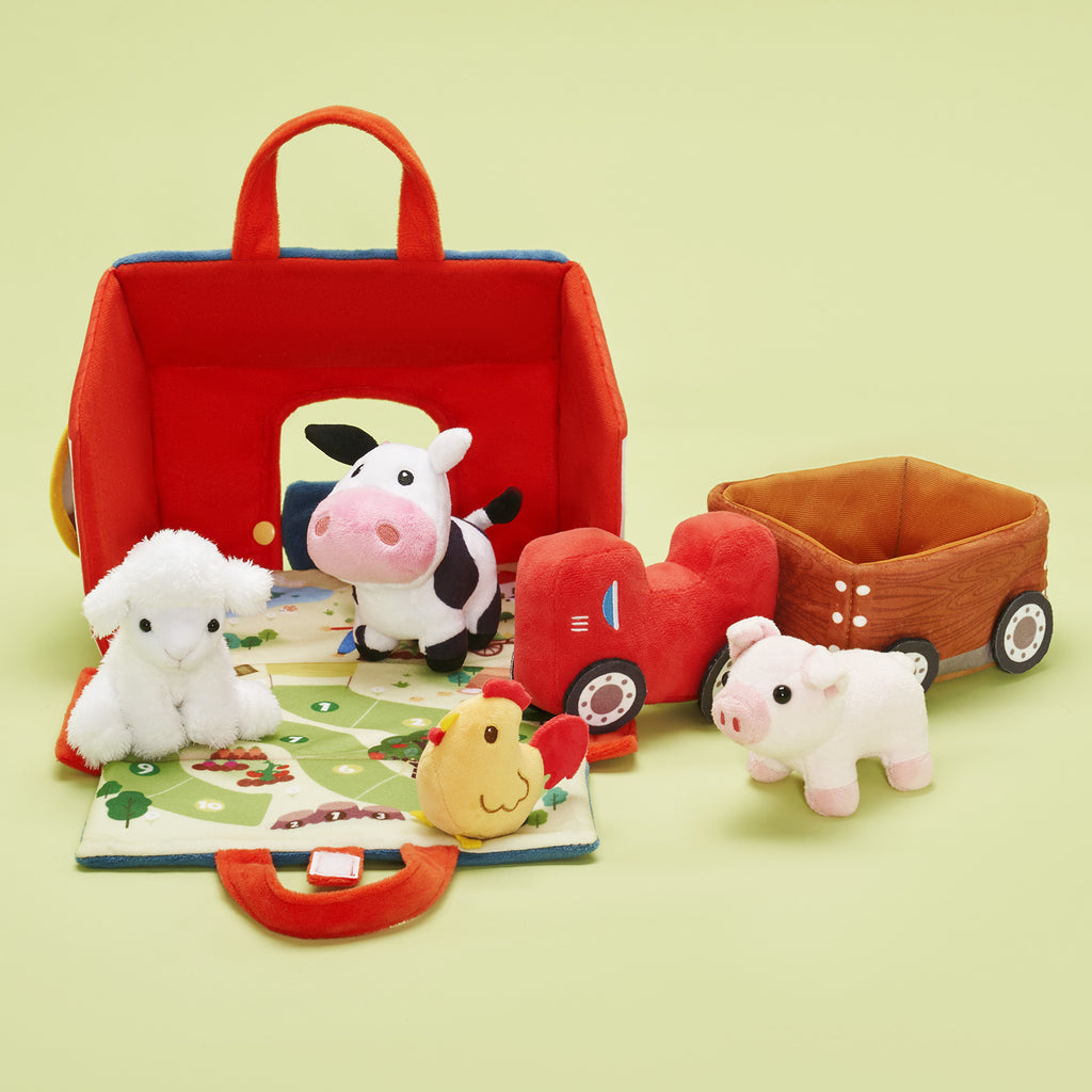 Personalised Baby's First Animal Farm Plush Toy Set