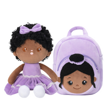 Load image into Gallery viewer, iFrodoll Personalized Deep Skin Tone Plush Doll &amp; Backpack Giftset (Buy 2 Get 15% Off Code VIPONLY)