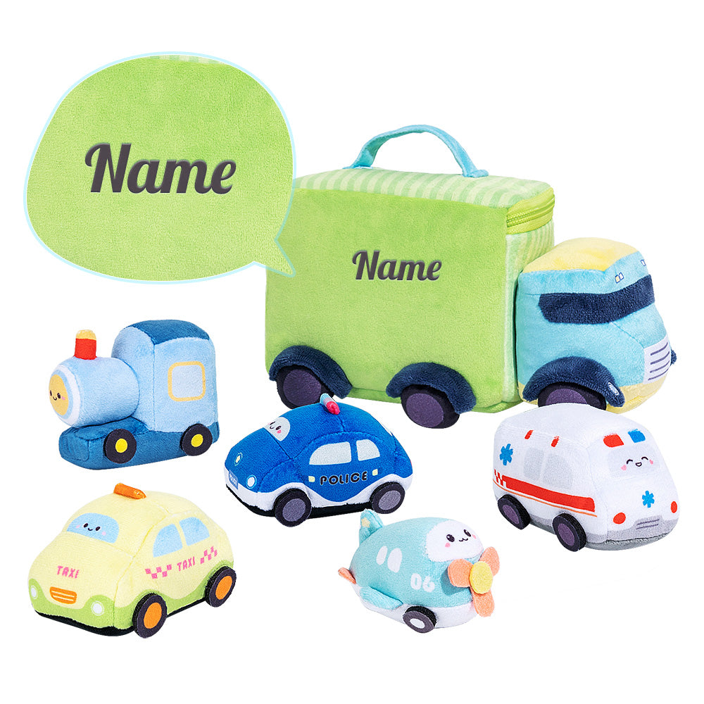 iFrodoll Personalized Baby's First Cars Story Plush Playset Sound Toy Gift Set