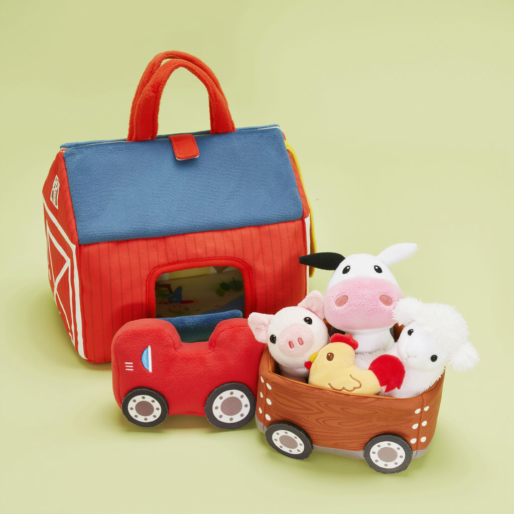 Personalised Baby's First Animal Farm Plush Toy Set