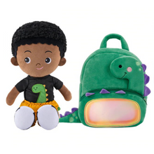 Load image into Gallery viewer, iFrodoll Personalized Deep Skin Tone Plush Doll &amp; Backpack Giftset (Buy 2 Get 15% Off Code VIPONLY)