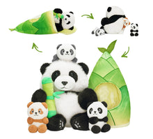 Load image into Gallery viewer, Panda Mommy with 3 Babies Plush Stuffed Animal Set