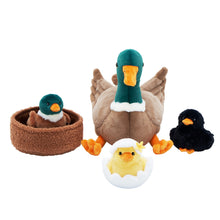 Load image into Gallery viewer, Mallard Dabbling Duck Plush Stuffed With 4 Ducklings in Nest