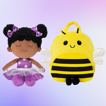 Load image into Gallery viewer, iFrodoll Personalized Animal Yellow Bee Plush Backpack