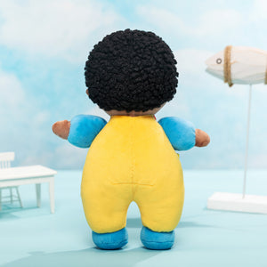 Personalized Dark Skin Dinosaur Mini Plush Baby Boy Doll