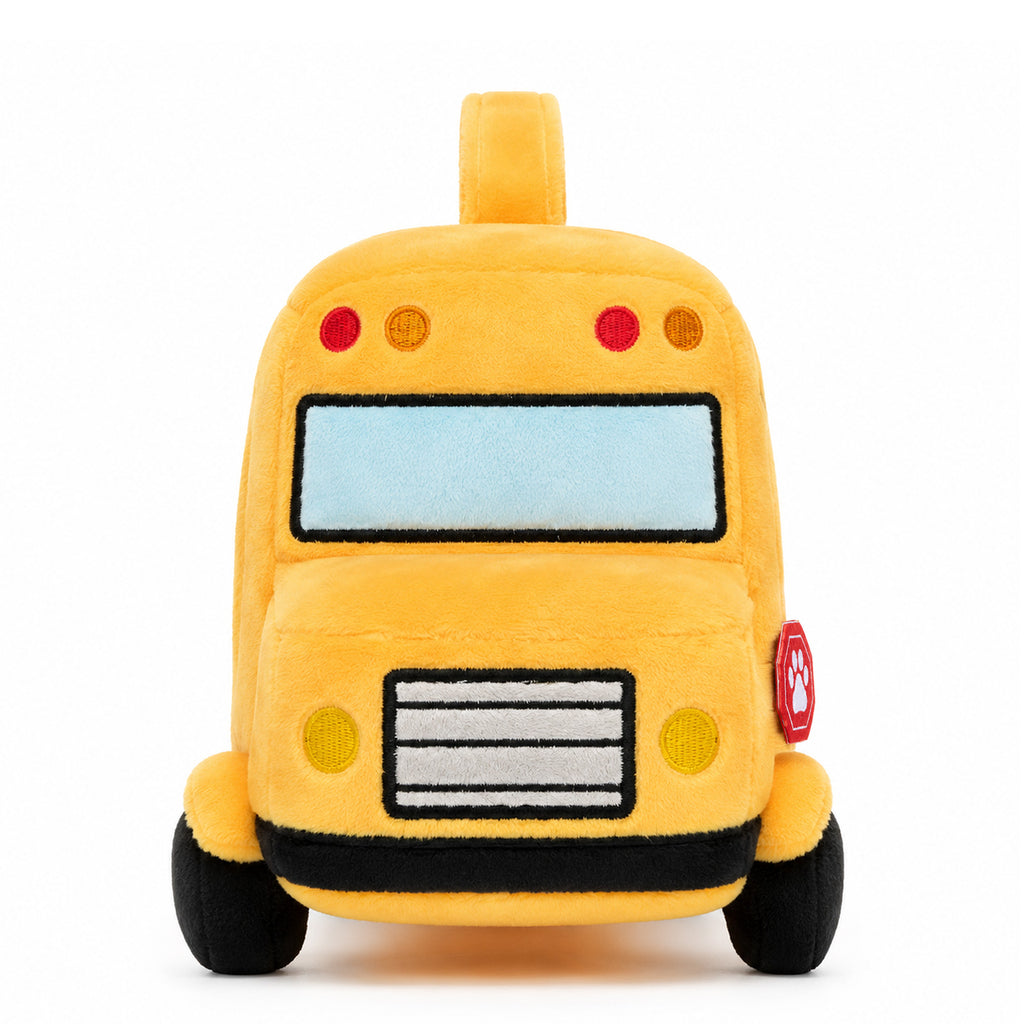 Personalized Plush Puppy School Bus Playset (5-Piece Set)