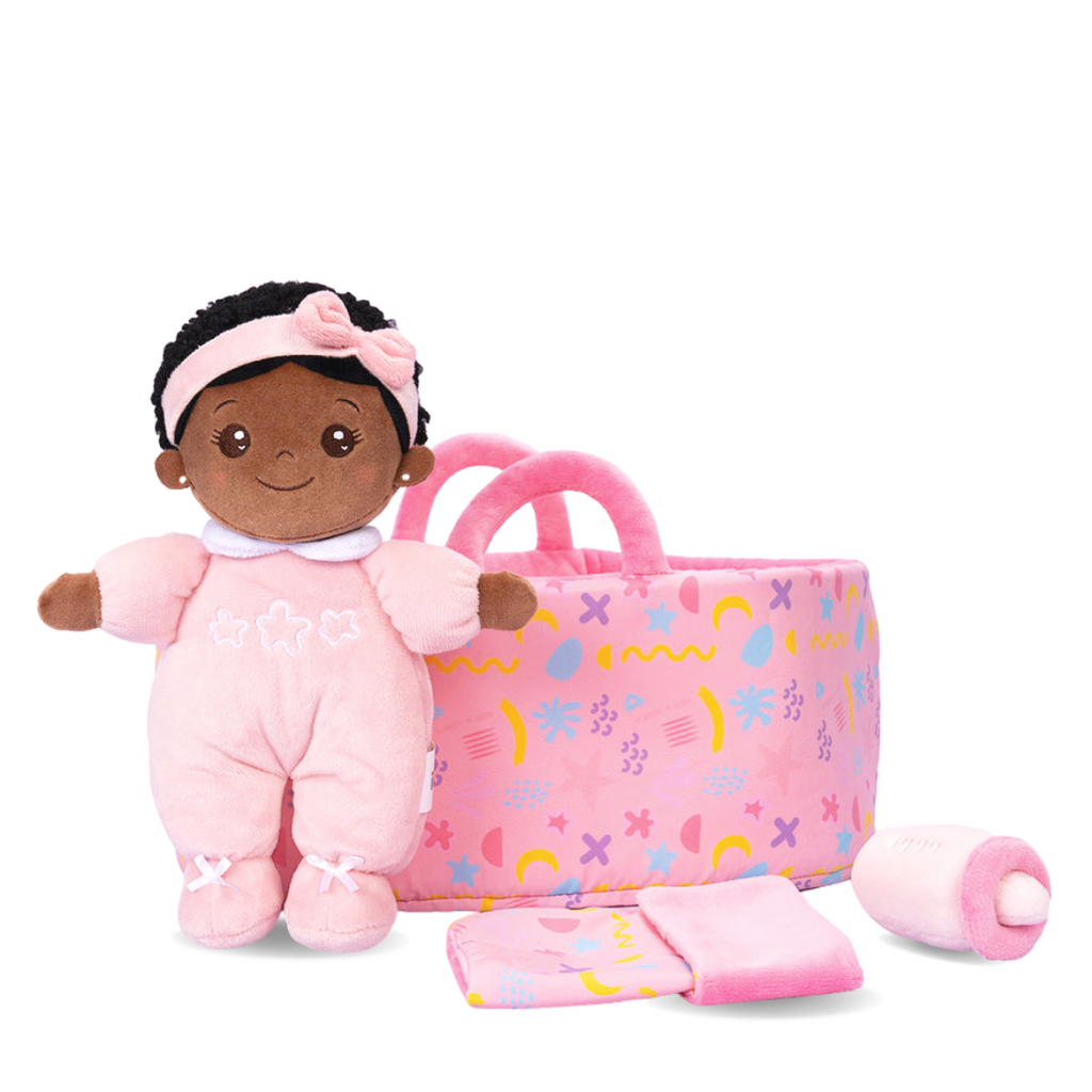 Ifrodoll Black Baby Doll, Personalized Doll and Backpack, Gifts For 1 2 3 Year Old Girls