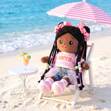 Load image into Gallery viewer, Hair Styling Plush Doll Kit – Dark Skin Tone with Colorful Beads