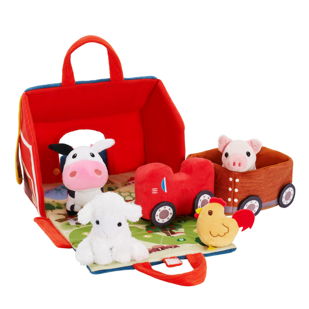 Personalised Baby's First Animal Farm Plush Toy Set