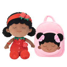 Load image into Gallery viewer, iFrodoll Personalized Deep Skin Tone Plush Doll &amp; Backpack Giftset (Buy 2 Get 15% Off Code VIPONLY)