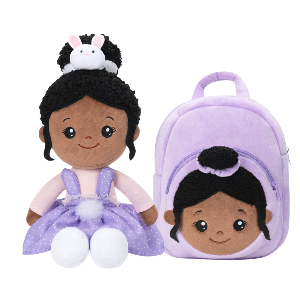 Black&white child backpack-18inch doll sleeping bag
