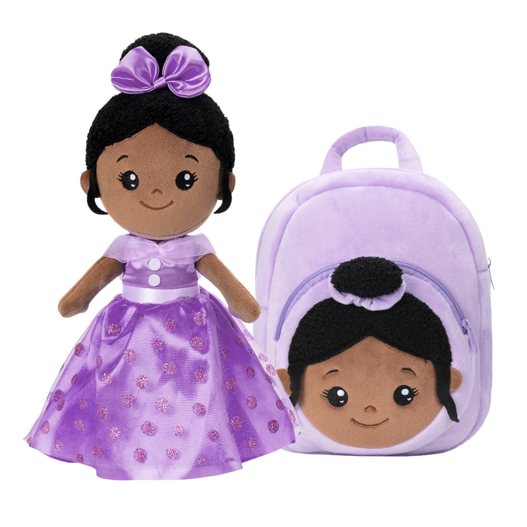black disney princess purple dress Black Kids Soft Body Princess Cloth Custom Toy Doll With Hair For 6 Month Infant Girls – Ifrodoll