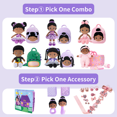 Easy Combo - Personalized Doll, Backpack and Optional Accessory (Free Gift Bag)