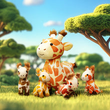 Load image into Gallery viewer, Giraffe Family with 4 Babies Plush Playset Animals Stuffed Gift Set