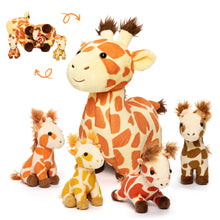 Load image into Gallery viewer, Giraffe Family with 4 Babies Plush Playset Animals Stuffed Gift Set