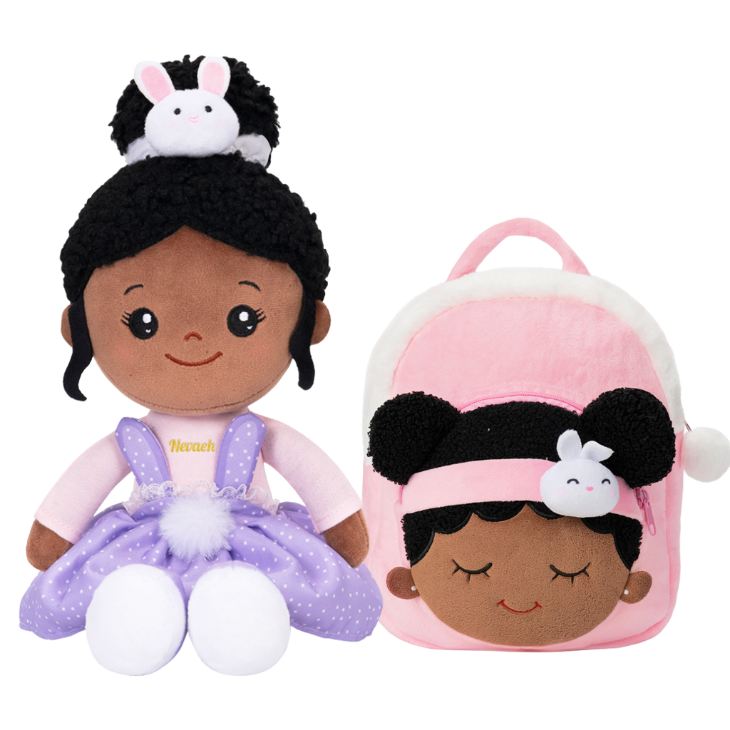 iFrodoll Personalized Deep Skin Tone Plush Doll & Backpack Giftset (Buy 2 Get 15% Off Code VIPONLY)