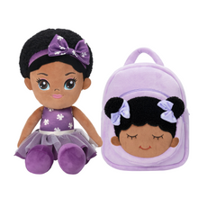 Load image into Gallery viewer, iFrodoll Personalized Deep Skin Tone Plush Doll &amp; Backpack Giftset (Buy 2 Get 15% Off Code VIPONLY)
