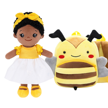Load image into Gallery viewer, iFrodoll Personalized Deep Skin Tone Plush Doll &amp; Backpack Giftset (Buy 2 Get 15% Off Code VIPONLY)