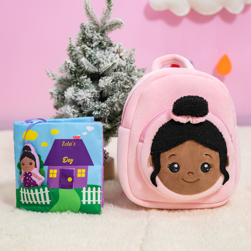 iFrodoll Personalized Cloth Book & Pink Backpack Gift Set