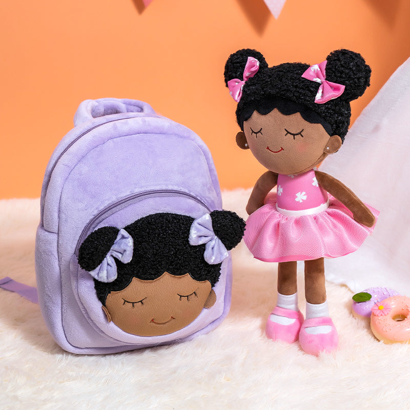 iFrodoll Personalized Deep Skin Tone Plush Backpack 02