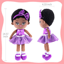 Load image into Gallery viewer, iFrodoll Personalized Deep Skin Tone Plush Dawn Doll &amp; Pink Nevaeh Backpack Gift Set