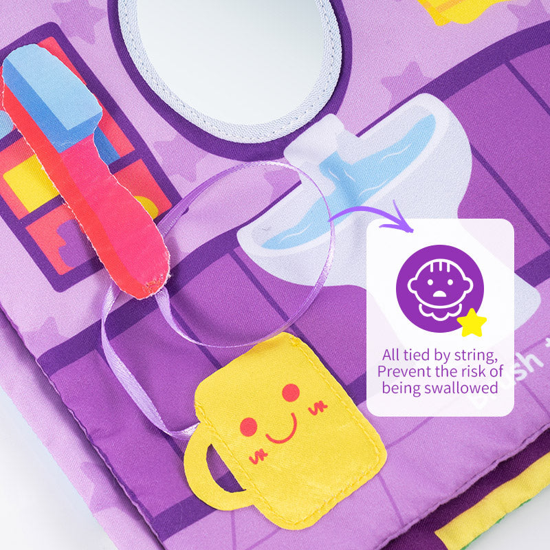 iFrodoll Personalized Quiet Cloth Book & Purple Backpack Gift Set