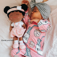 Load image into Gallery viewer, iFrodoll Personalized Deep Skin Tone Plush Doll with Rabbit Outfit